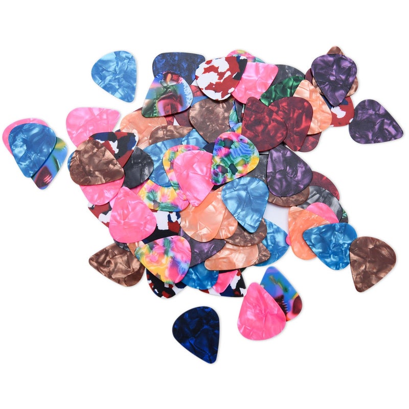 I-MART Stylish Colorful Celluloid Guitar Picks Plectrums for Guitar Bass Ukulele 0.46mm (Pack of 12 - Assorted Colors) - Image 2
